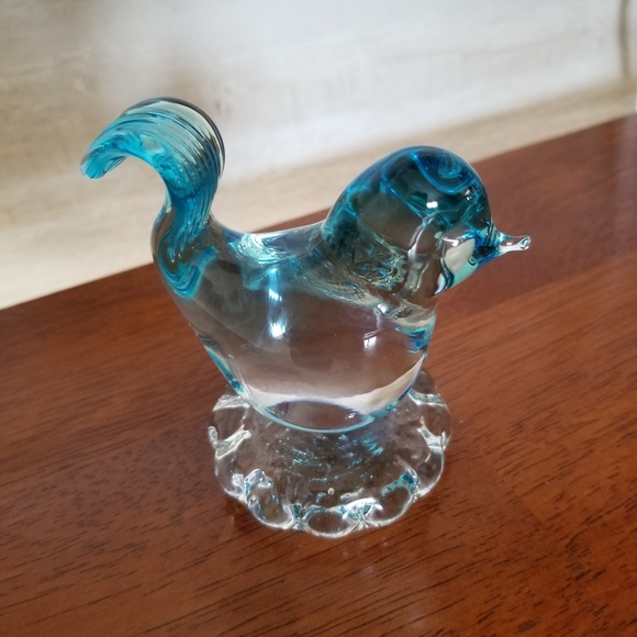Vintage Blown blue glass bird art decoration - Picture 2 of 5